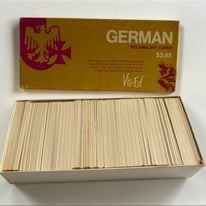 Vintage German Vocabulary Cards VisEd Language Learning Gift